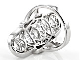 Cubic Zirconia Rhodium Over Sterling Silver Statement Ring 3.80ctw