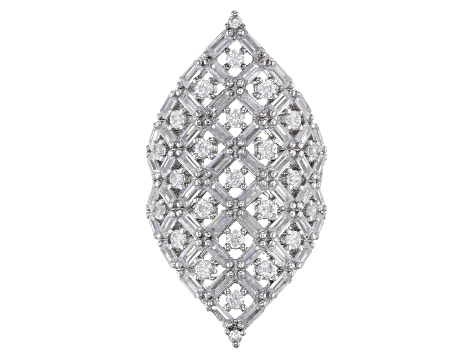 White Cubic Zirconia Rhodium Over Sterling Silver Ring 7.00ctw