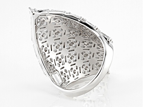 White Cubic Zirconia Rhodium Over Sterling Silver Ring 7.00ctw