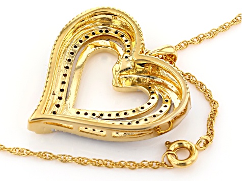 Details about   0.50 Carat Diamond Heart Shaped Pendant Necklace W/ 18" In 14k Yellow Gold Over