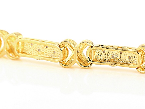 Diamond 14k Yellow Gold Over Brass Bracelet .25ctw