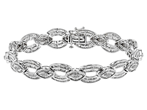 White Diamond Rhodium Over Sterling Silver Bracelet 3 61ctw Dochp9 White Diamond Rhodium Over Sterling Silver Bracelet 3 61ctw