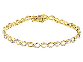 Diamond Tennis Bracelets Jtv White Diamond 10k Yellow Gold Bracelet 50ctw