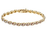 White Diamond 18k Yellow Gold Over Brass Bracelet 1.00ctw