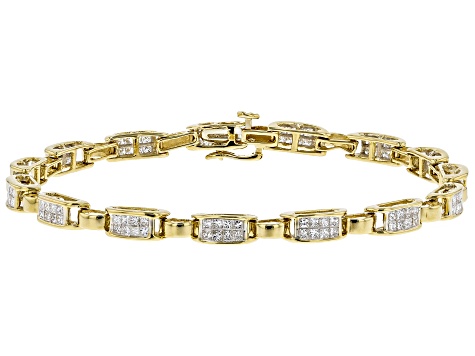 White Diamond 14k Yellow Gold Bracelet 2.00ctw - DOCHU9 | JTV.com