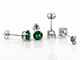 Multi Color Cubic Zirconia And Simulants Rhodium Over Silver Stud Earring Set Of 12, 15.00ctw