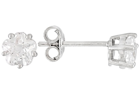 Cubic Zirconia Rhodium Over Sterling Silver Stud Earring Set Of 12