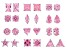 Multishape Pink Cubic Zirconia Stud Earring Set Of 12 18.76ctw