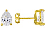 Cubic Zirconia 14k Yellow Gold Over Silver Earrings 30.00ctw
