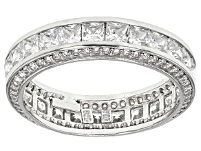 Cubic Zirconia Rhodium Over Sterling Silver Band 5.00ctw
