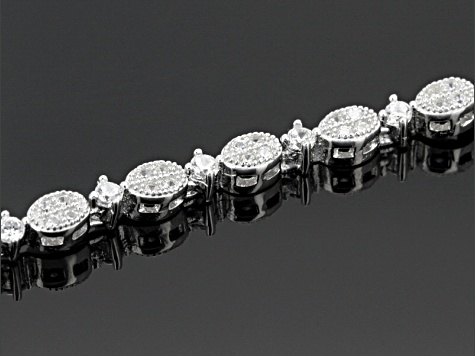 White Cubic Zirconia Rhodium Over Sterling Silver Bracelet 1.50ctw ...