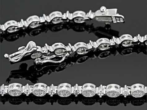 White Cubic Zirconia Rhodium Over Sterling Silver Bracelet 1.50ctw