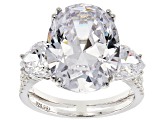 Cubic Zirconia Rhodium Over Sterling Silver Ring 8.45ctw