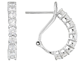White Cubic Zirconia Rhodium Over Sterling Silver Huggie Earrings 1.62ctw