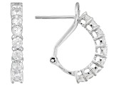 White Cubic Zirconia Rhodium Over Sterling Silver Huggie Earrings 1.62ctw