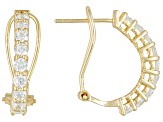 White Cubic Zirconia 18k Yellow Gold Over Silver Huggie Earrings  1.62ctw