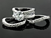 White Cubic Zirconia Rhodium Over Sterling Silver Ring 6.45ctw