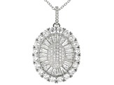 White Cubic Zirconia Rhodium Over Sterling Silver Pendant With Chain 5.83ctw