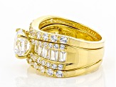 White Cubic Zirconia 18K Yellow Gold Over Sterling Silver Ring 6.45ctw