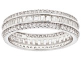 White Cubic Zirconia Rhodium Over Sterling Silver Band Ring 3.25ctw