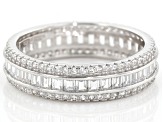 White Cubic Zirconia Rhodium Over Sterling Silver Band Ring 3.25ctw
