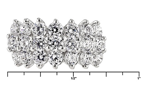 White Cubic Zirconia Rhodium Over Sterling Silver Ring 3.78ctw
