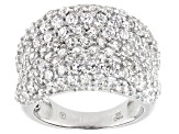 White Cubic Zirconia Rhodium Over Sterling Silver Ring 10.35ctw
