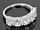 Cubic Zirconia Rhodium Over Sterling Silver Ring 4.65ctw