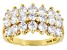 White Cubic Zirconia 18K Yellow Gold Over Sterling Silver Ring 3.78ctw
