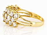 White Cubic Zirconia 18K Yellow Gold Over Sterling Silver Ring 3.78ctw