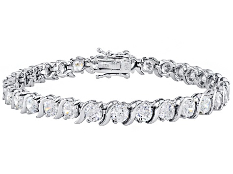 Cubic Zirconia Rhodium Over Sterling Silver Bracelet 14.75ctw - DOCK64 ...