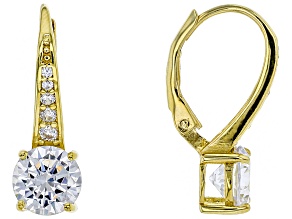 Cubic Zirconia 18K Yellow Gold Over Sterling Silver Earrings 4.85ctw