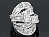 Cubic Zirconia Rhodium Over Sterling Silver Ring 8.83ctw