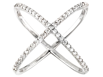 Picture of Cubic Zirconia Rhodium Over Sterling Silver Ring .75ctw