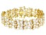 Cubic Zirconia 18K Yellow Gold Over Silver Bracelet 73.92ctw