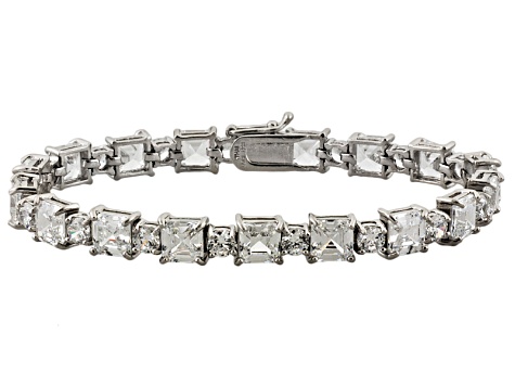 Cubic Zirconia Rhodium Over Sterling Silver Bracelet 35.00ctw