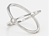 Cubic Zirconia Rhodium Over Sterling Silver Ring .60ctw