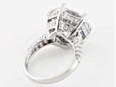 White Cubic Zirconia Rhodium Over Sterling Silver Ring 16.33ctw