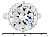 White Cubic Zirconia Rhodium Over Sterling Silver Ring 16.33ctw