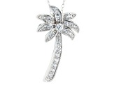 White Cubic Zirconia Rhodium Over Sterling Silver Pendant With Chain .45ctw