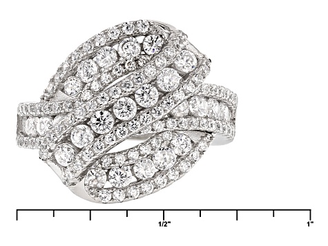 White Cubic Zirconia Rhodium Over Silver Ring 2.95ctw