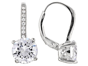 Cubic Zirconia Rhodium Over Silver Earrings 5.40ctw