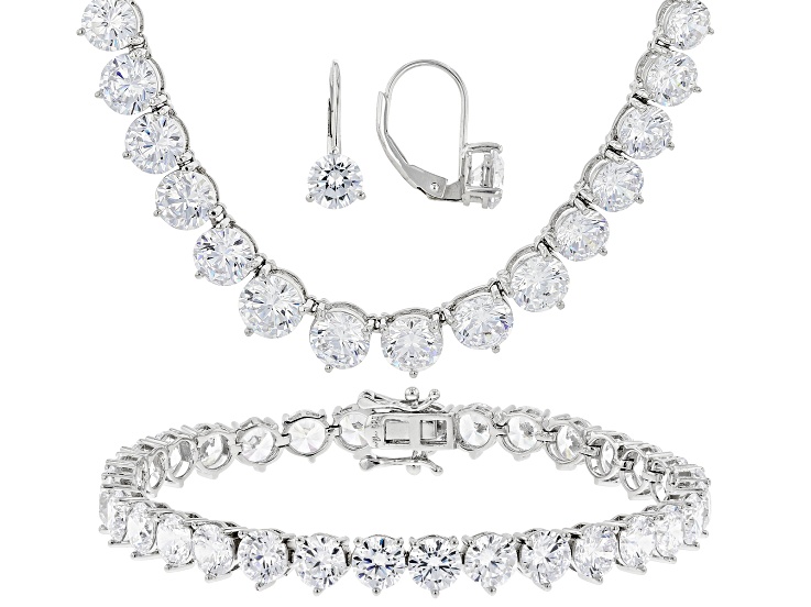 Crystal Necklace Set with Diamond Look - Enchanted Crystal