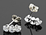 White Cubic Zirconia 10k White Gold Earrings 1.08ctw