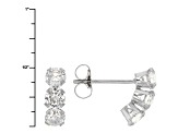 White Cubic Zirconia 10k White Gold Earrings 1.08ctw