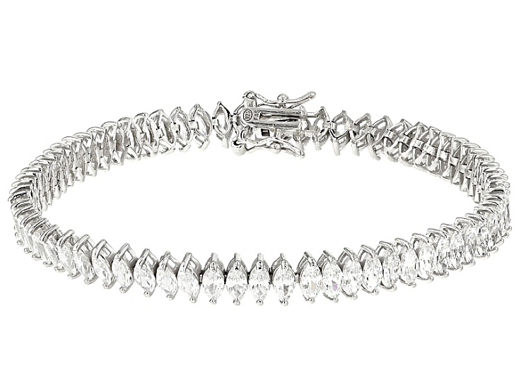 White Cubic Zirconia Rhodium Over Silver Bracelet 16.30ctw