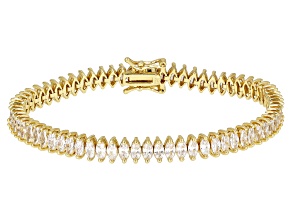 White Cubic Zirconia 18K Yellow Gold Over Silver Bracelet 16.30ctw