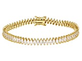 White Cubic Zirconia 18K Yellow Gold Over Silver Bracelet 16.30ctw