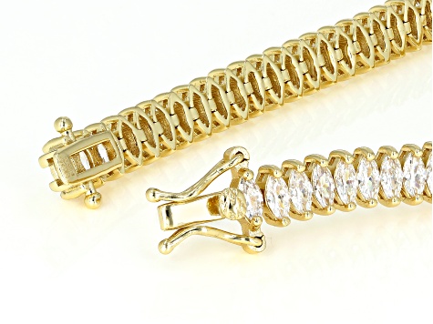 White Cubic Zirconia 18K Yellow Gold Over Silver Bracelet 16.30ctw