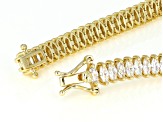 White Cubic Zirconia 18K Yellow Gold Over Silver Bracelet 16.30ctw